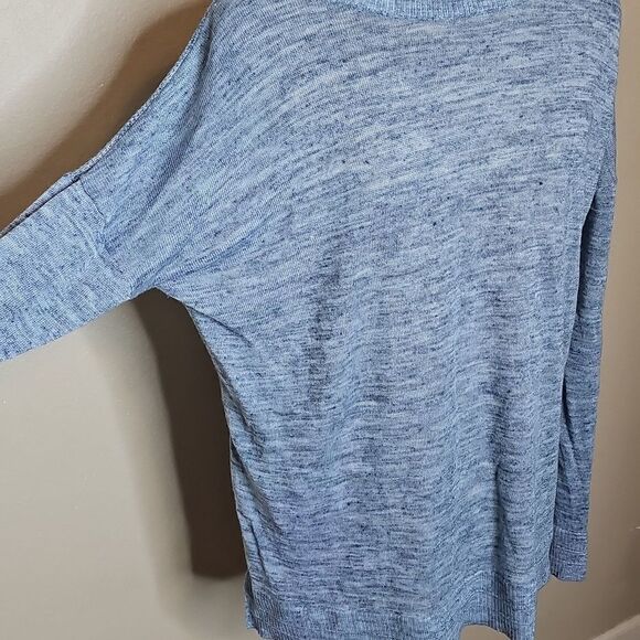 Lululemon Well Being Crew Sweater Linen Heathered Speckle Petrol Blue Medium - Picture 4 of 9